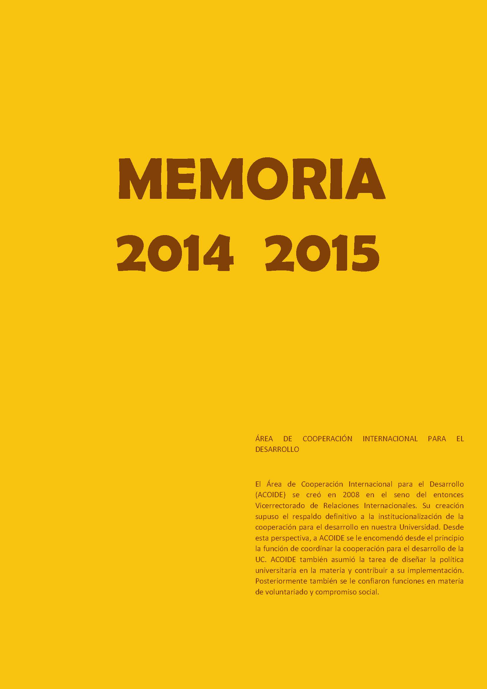 Memoria de ACOIDE 2014/2015